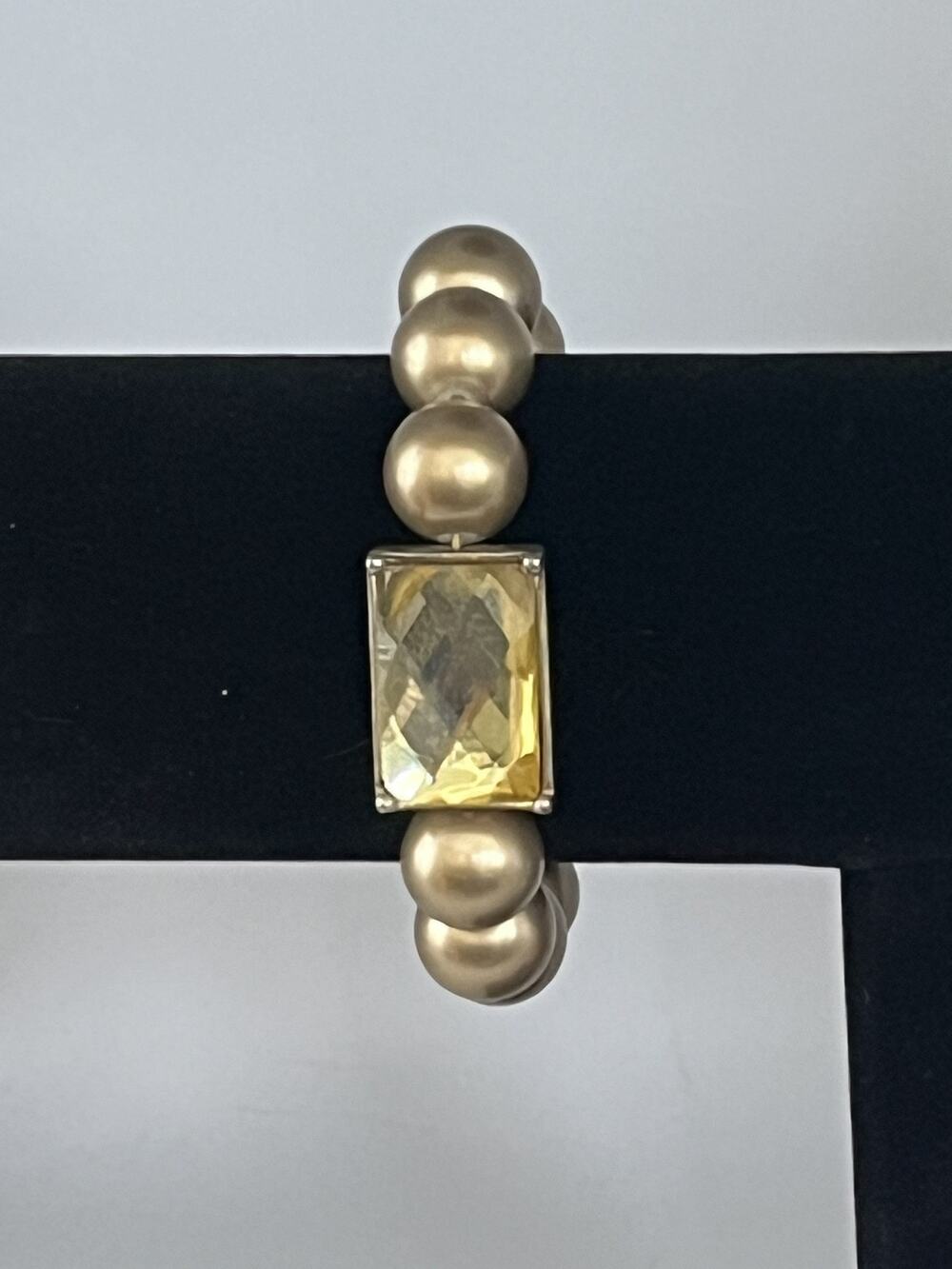 Vintage Lia Sophia Faux Pearl and Gem Expanding Bracelet.